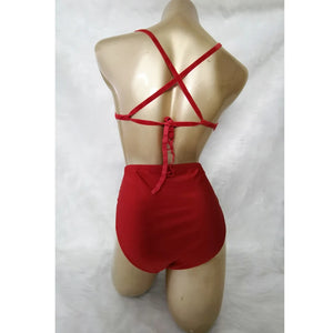 Dance Women's Red Embellished Jewel Sequin Rhinestone Bra Top High Waist Shorts Set, Latin Salsa Samba Carnival Belly Dance