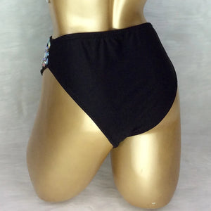 High-Waisted Women's Iridescent Rhinestone Embellished Black Dance Shorts, Crystal Studded Bottoms