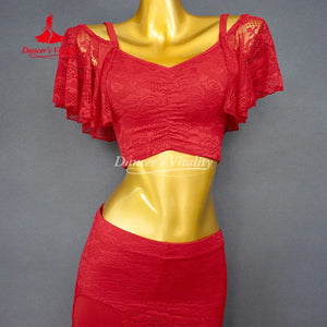 Belly Dance Practice Set With Lace Fabric For Women And Children