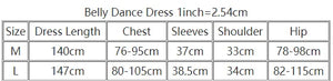Women's Green V-Neck Ruched Cutout Slit Belly Dance Dress with Rhinestone Chain