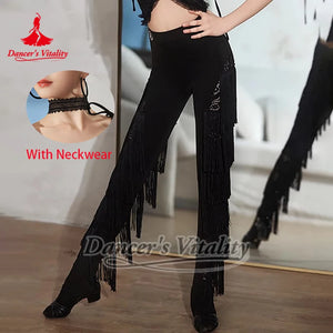 Women's White Lace Ruffled Crop Top Latin Dance Bra, Women's Black Sequin Lace Camisole Latin Dance Top