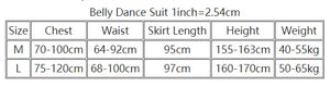Belly Dance Costume Women's Adult Blue Chiffon Long Sleeve Halter Top & Skirt Set, Red Chiffon Long Sleeve Halter Top & High-Slit Skirt Set