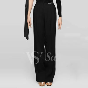 Women's Black & White One-Shoulder Ruched Latin Dance Dress with Flowing Sleeves