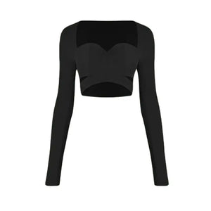 Women's Burgundy & Black Fringe Latin Dance Top and Shorts Set, Long Sleeve Sweetheart Crop Top, High Waist Fringe Shorts