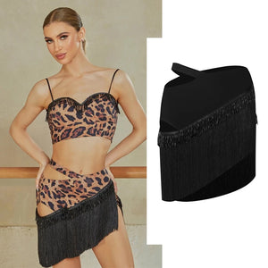 Women's Black Fringe Latin Dance Skirt