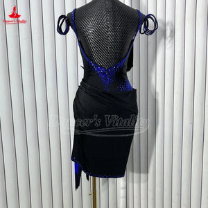 Latin Ballroom Dance Dress With Gradient Tassels For Adult & Kids Graded Exam And Competition