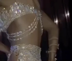 Women's Gold Sequin Fringe Latin Dance Dress