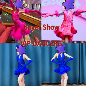 Girls' Hot Pink Latin Dance Dress with Mesh Bodice and Feather Trim, Halter Neck Sleeveless
Girls' Royal Blue Latin Dance Dress with Mesh Bodice and Feather Trim, Halter Neck Sleeveless