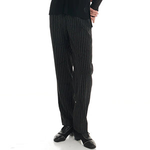 Dance Pants Women's Black Pinstripe High-Waisted Wide Leg Ballroom Latin Dance
