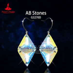 Earrings Women's Iridescent Crystal Drop Hook Earrings for Ballroom Latin Dance