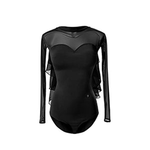 Dance Dress Women's Burgundy Mesh Long Sleeve Ruched Asymmetrical Hem Ballroom Latin Dance Dress
Dance Dress Women's Black Mesh Long Sleeve Ruched Asymmetrical Hem Ballroom Latin Dance Dress