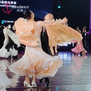 Women's Standard Ballroom Waltz Dress With Rhinestones Multicolor For Competition Performance