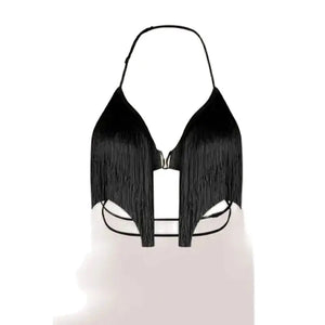 Women's White Fringe Halter Top and Floral Lace Slit Skirt Latin Dancewear