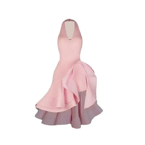 Women's Black Halter Neck Ruffled Latin Dance Dress