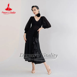 Women's Magenta Ruffled Mermaid Skirt for Latin Ballroom Dance