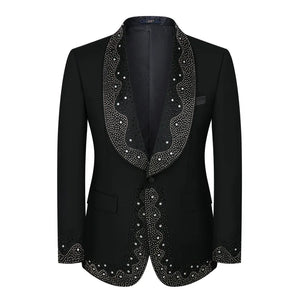 Men's 2-Piece Tuxedo Suit With Shawl Lapel One-Button Blazer For Weddings And Formal Events