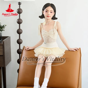 Girls Black Lace Crop Top and Tulle Skirt Latin Dance Costume - Dancer's Vitality