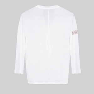 Women's White Long Sleeve Oversized Dance Tunic with Lace Belt & Fishnet Tights, Ballroom