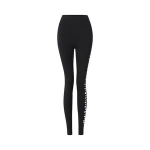 Women's Black High-Waisted Cutout Side Detail Dance Leggings