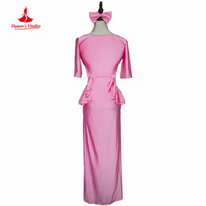 Belly Dance Dress Women's Purple Sequin Cut-Out Slit Maxi Dress with Headband and Jewelry