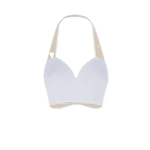 Dancewear Set Women's Light Blue & Peach Floral Halter Crop Top with Draped Wide-Leg Pants Latin Ballroom