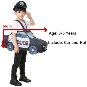 Kids' Red Fire Truck and Black Police Car Costume Play Set