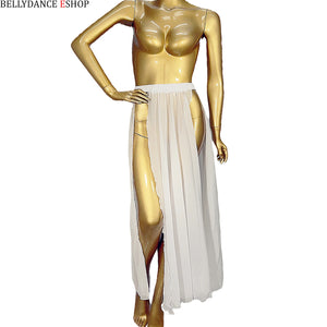 Dance Skirt Women's Red, Blue, Green Sheer Chiffon High Slit Maxi Skirt for Belly Dance