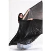 Belly Dance Isis Wings Costume for Women, Gold Pleated Lame Fabric, Includes Headpiece, Top, Pants, and Hip Scarf