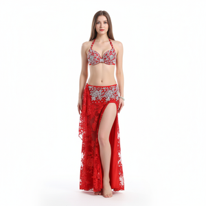 Belly Dance Female Child Adult Temperament Rhinestone Bra Suit Performance Clothes High-end Custom Competition Long Skirt