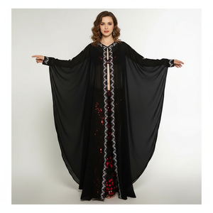 Women's Belly Dance Hooded Loose-Fit Robe With AB Rhinestones For Adult Competition