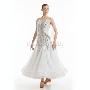 Women's Ballroom Dance Dress With AB Rhinestones For Waltz, Foxtrot, Tango Competitions Custom Made