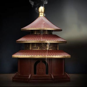 Brass Tower Incense Burner Censer Holder