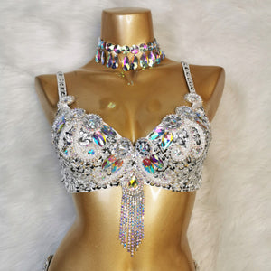 Sexy Corset Top For Women Nightclub Diamond Top With Chest Pad Party Short Clothes