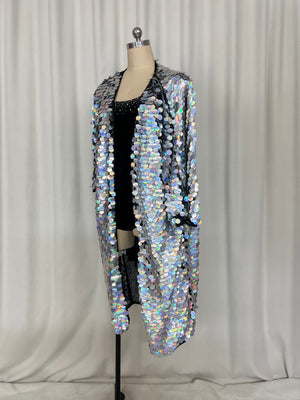 Long kimono coat stage performance costumes and black velvet dress