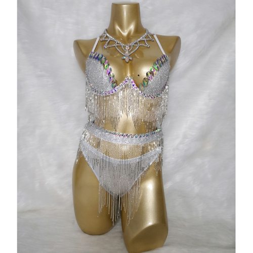 New Sexy Women's Punk Style Beaded Party Club Bra Black Push Up Diamond Rave Studded Bra Nightclub Costumes Bras Clubwear bra3007
