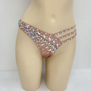 Samba Carnival Belly Wire Bra  and Panty Hand Beads Passista Pageant Cabaret Broadway Theater Mardi Gras,Vegas Showgirls C054
