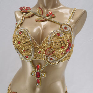 Top quality New women belly dance costume set showgirl Stage Performance belly dancing clothes bellydance bra&belt&skirt suit  TF1921 - 3pc/set