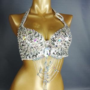 new womens belly dance costume beading Sequin bra lady belly dancing clothes sexy night club Bellydance bra209-2
