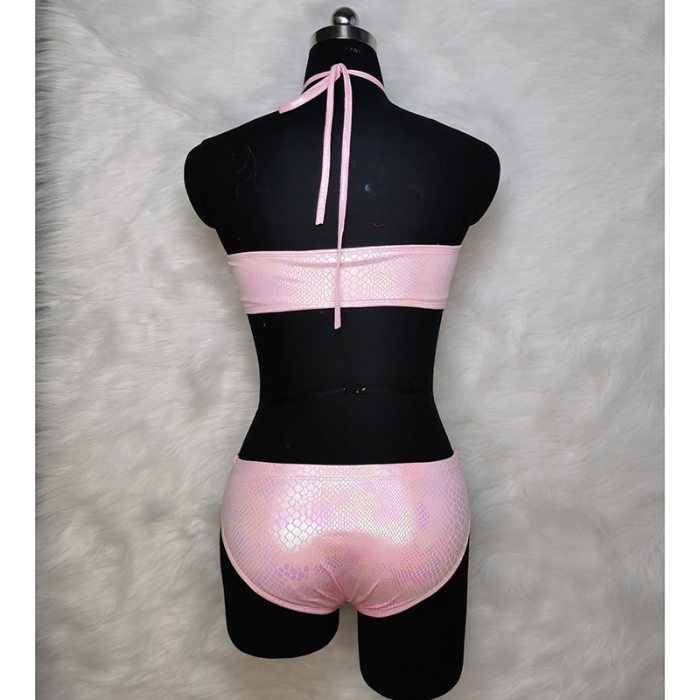 Newest Hot Women Glitter Laser Swimsuit One Piece Shiny Bikini Set Sexy Girl Summer Holiday Swimwear Beachwear Bathing Suit