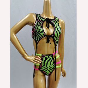 Mix Sequin Embroidery Glitter Embellished Bikini Swimsuit Set Women 20 EDC Dress Rave Cosplay Costumes Carnival Party Costumes 2020-2