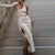 Elegant One-Shoulder Long Sleeve Dress with Side Cut-Out and High Slit