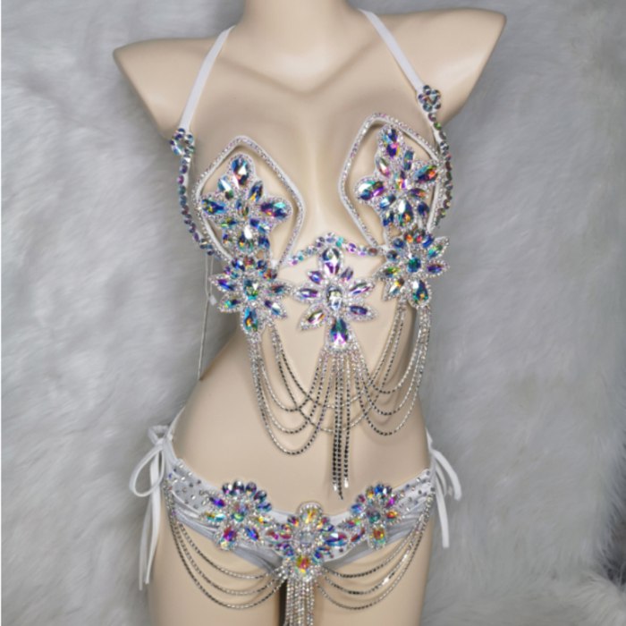 Samba Carnival Wire Bra & Panty & Belt Set Hand Made Belly Dancing Costume Outfit FREE SHIPPING CB026