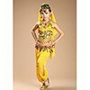 Hot sale kids belly dance 4pcs(top+pants+waist chain+veil) indian clothes rose/red/yellow girls belly dance costume 3306