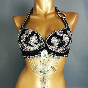 new womens belly dance costume beading Sequin bra lady belly dancing clothes sexy night club Bellydance bra209-2