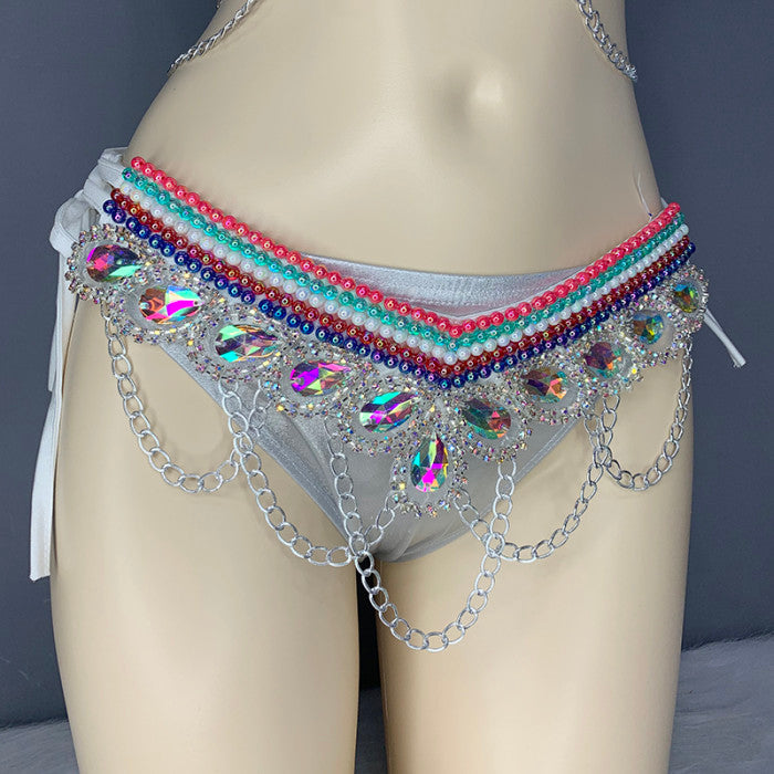 New Samba Carnival Sexy Beading Belly Dance Costume For Women Bra & Panty & Belt 3pcs/Set free shipping B001