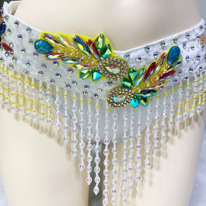 Sexy Women Samba Rio Carnival Costume Handmde Belly Dance Costume Wire Bra&Belt Set with Feather Head piece Rainbow stones C031