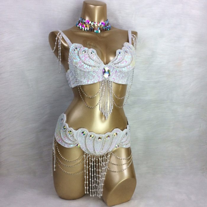 New belly dance Samba costume set BRA+belt+NECKLACE  3piece/ set ,any size,34/36/38/40/42 B/C/D/DD TF2152