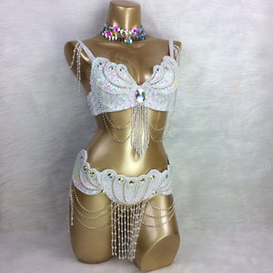 New belly dance Samba costume set BRA+belt+NECKLACE  3piece/ set ,any size,34/36/38/40/42 B/C/D/DD TF2152
