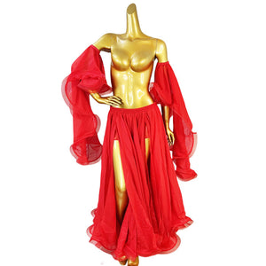 Belly Dance Skirt Slit Both Side With Arm Sleeves For Performance,EDC Festival