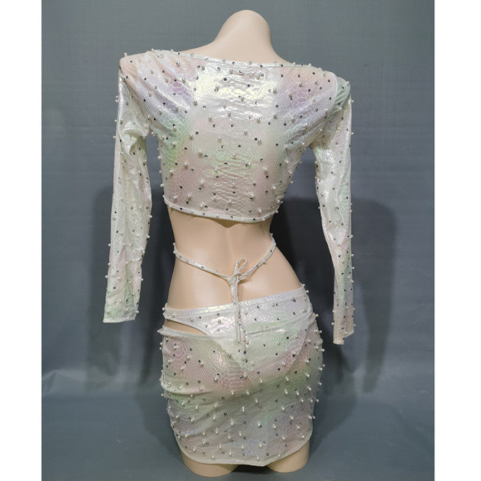 Snake Print Costume Party Costume Women Halloween Bodysuit Nightclub Rave EDC Outfit Carnival Stage Performance Clothing ED05